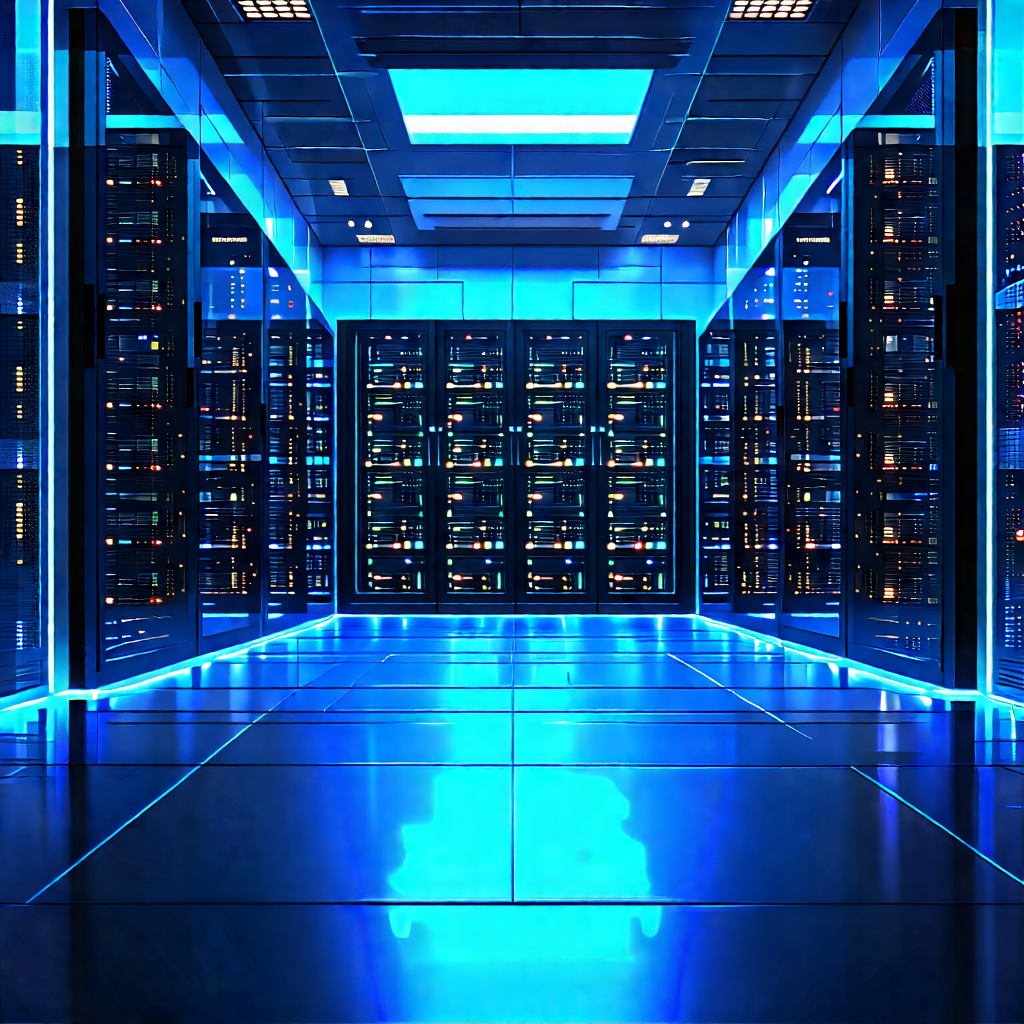 Futuristic Server Room With Image