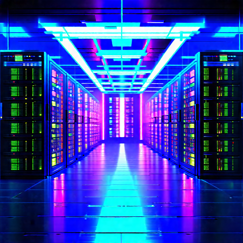 (futuristic:1.49) Server Room With Image, There