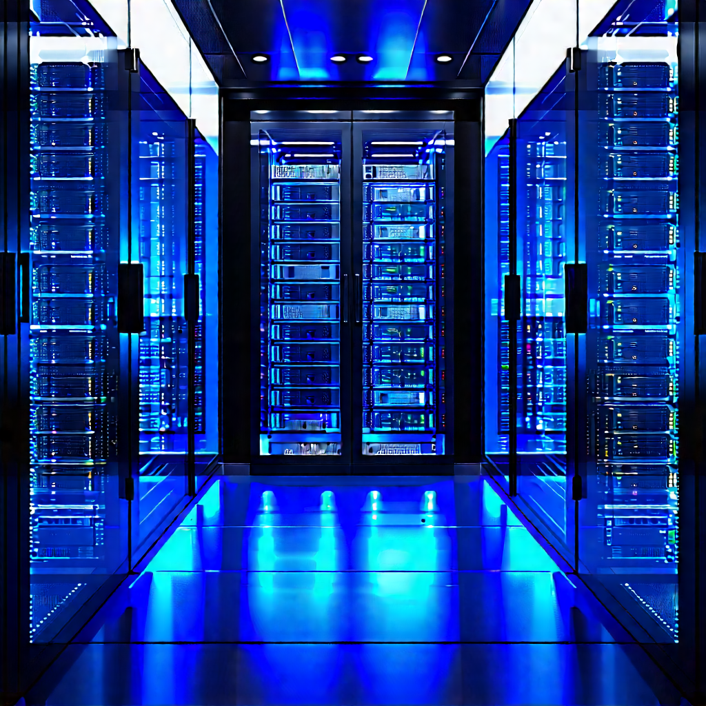 Server rack with data streams