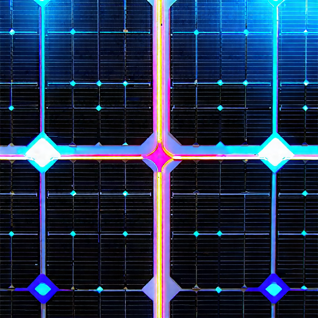Solar panel with neon accents