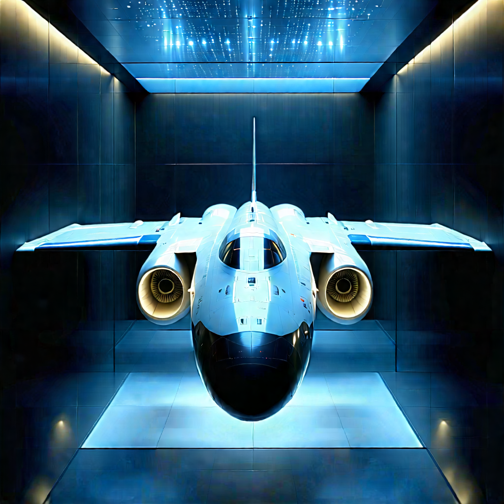 Aerospace Technology In Research Center With Large Silver