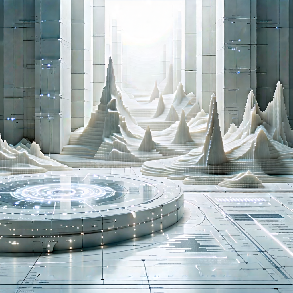 Financial Technology In Research Center With Futuristic Cityscape