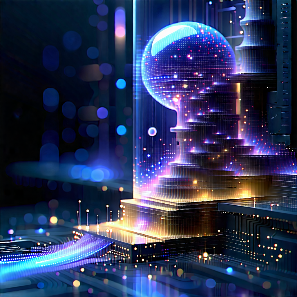 Quantum Computer With Data Streams With Image, There