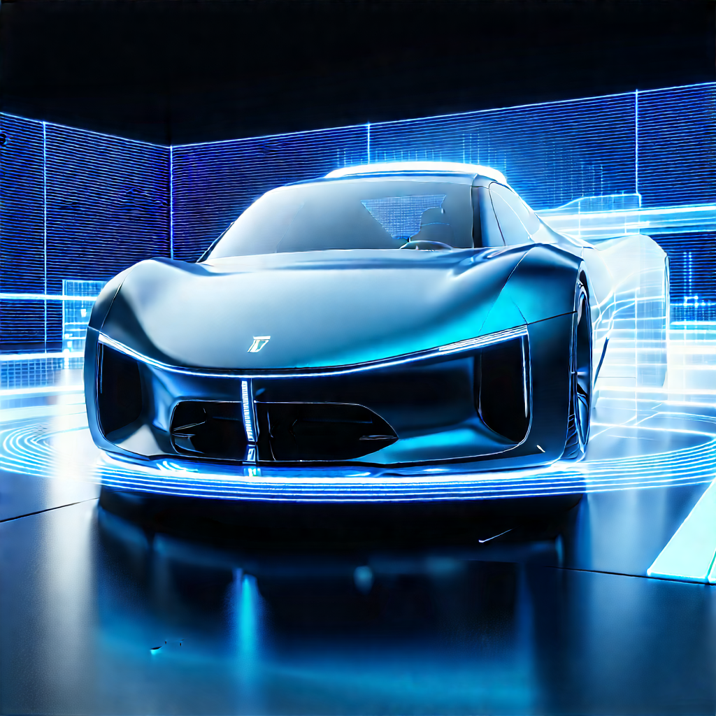 Innovative Electric Vehicle Design With Futuristic Blue