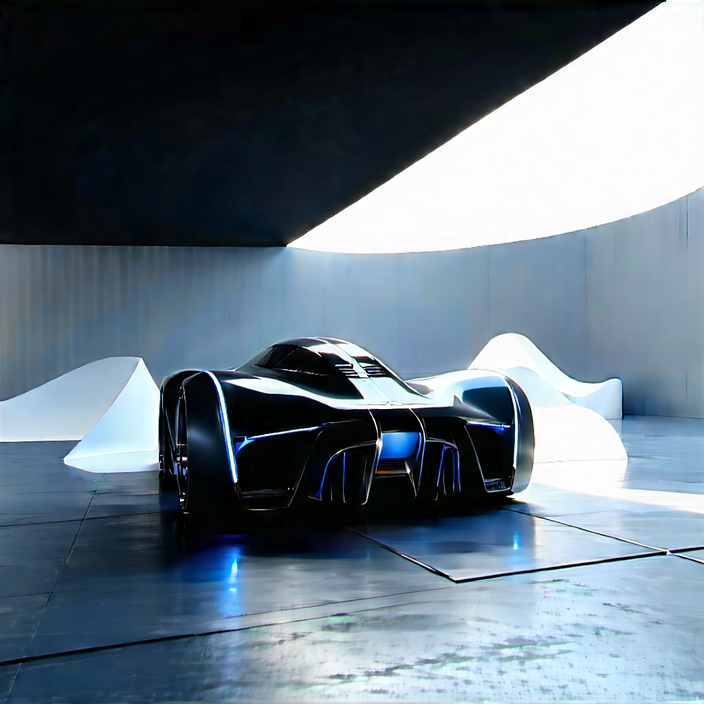 Automotive Technology In Design Studio With Futuristic Racing