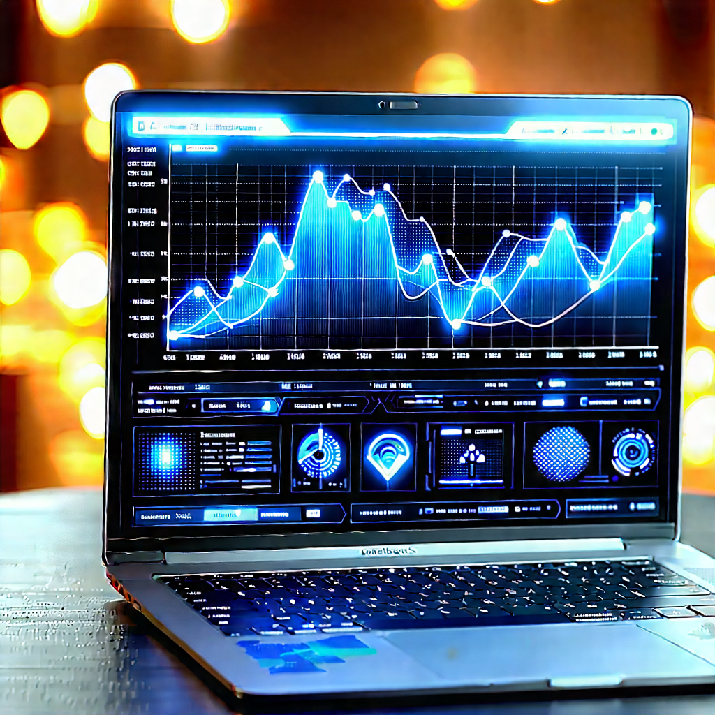 Laptop with data visualization
