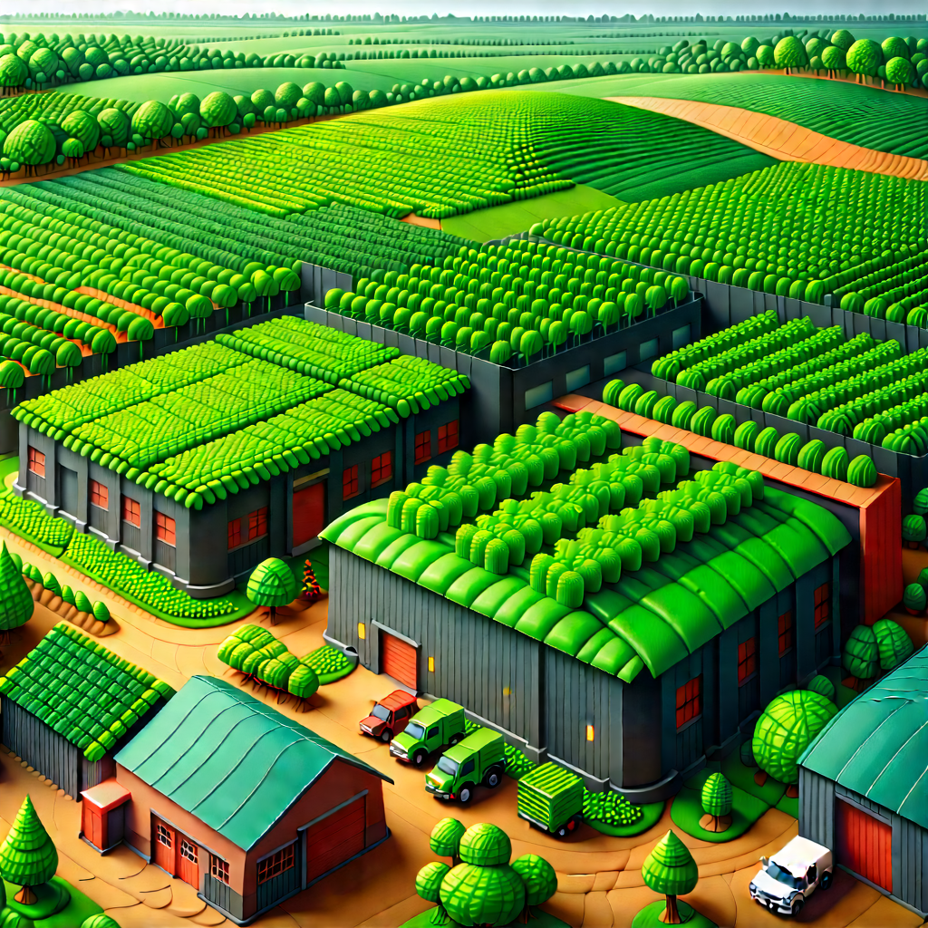 Agricultural Technology In Tech Office With Cartoon-like Image,