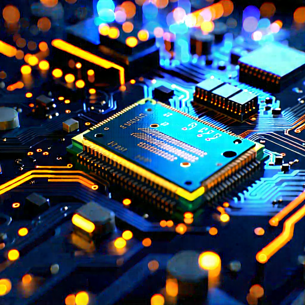 Close-up of electronic circuit