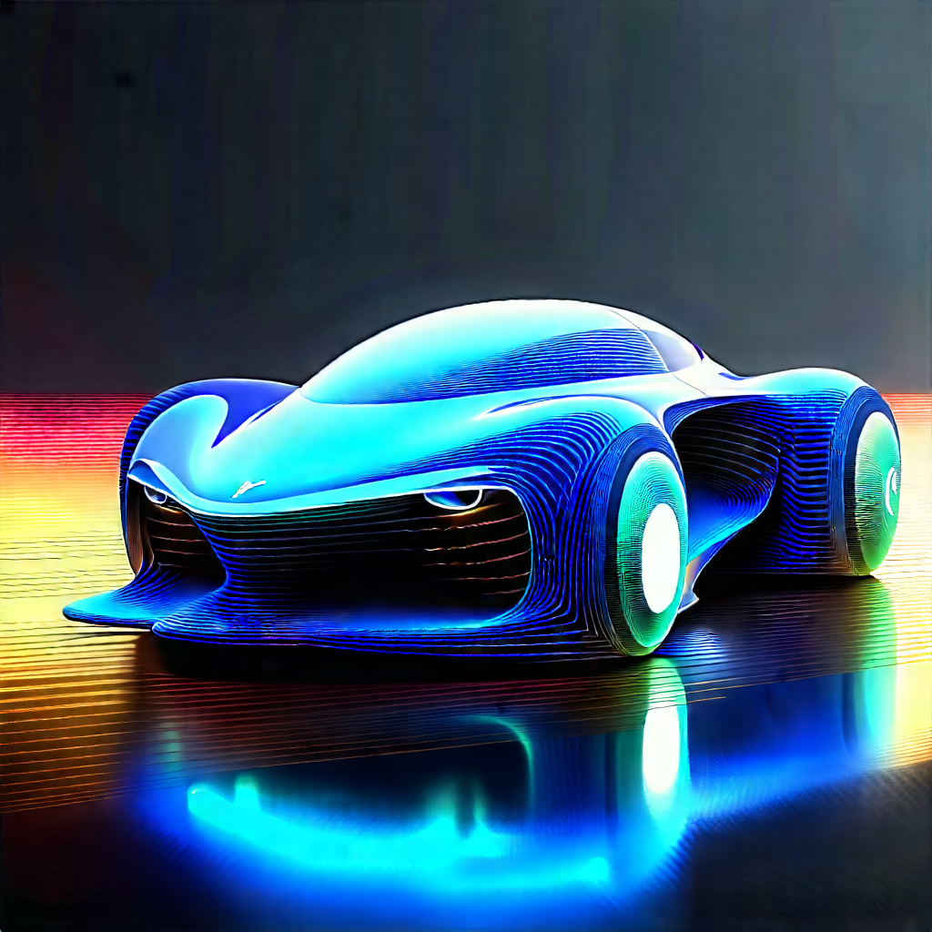 Innovative Electric Vehicle Design With Futuristic Blue