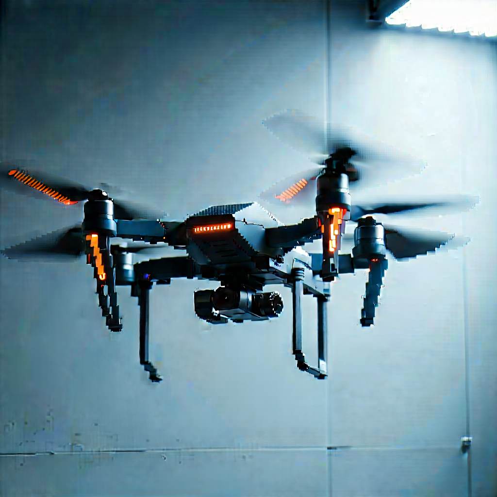 Drone With Data Visualization With Drone Hanging