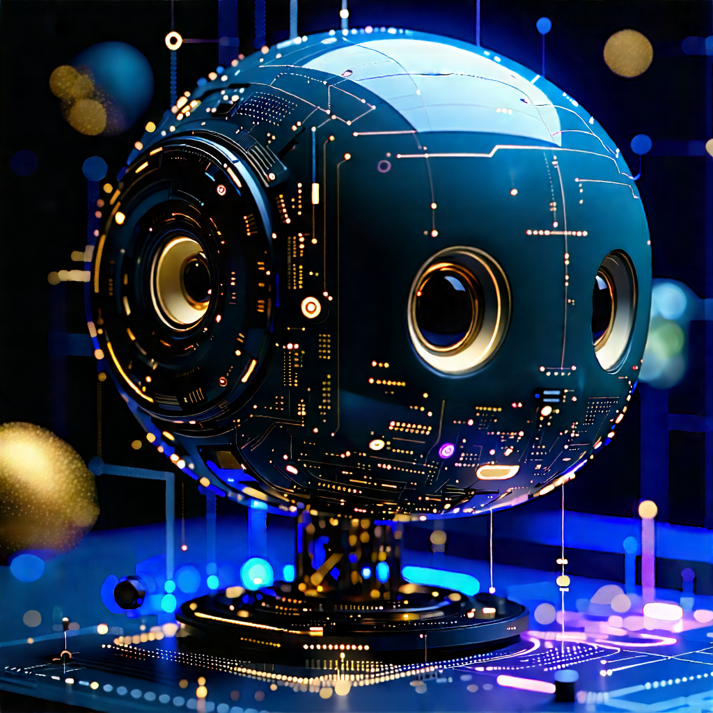 Machine Learning Visualization With Large, Blue,