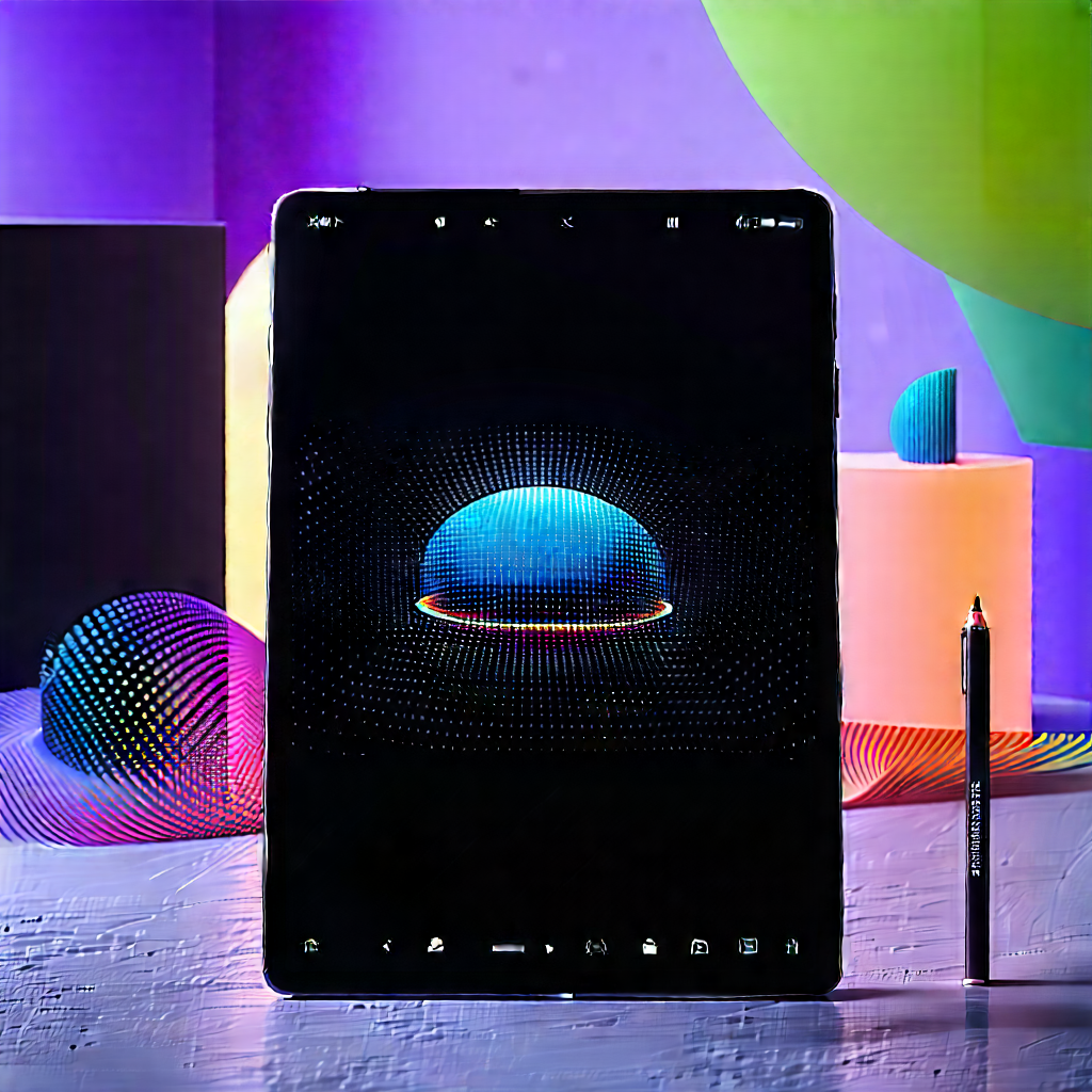 Tablet With Streaming Content With Black Tablet