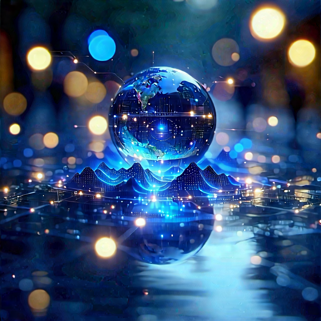 Digital Transformation Visualization With Blue White