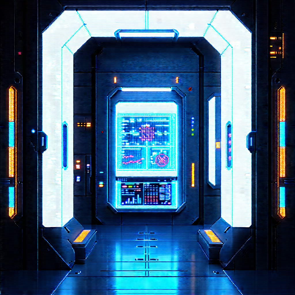 Futuristic Research Laboratory With Image, There