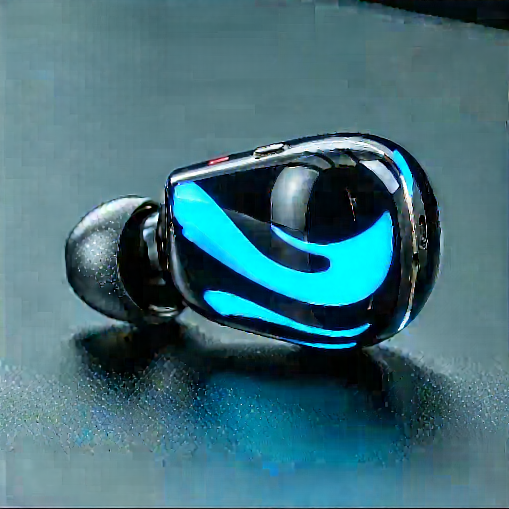 Wireless Earbuds With Digital Artwork With Pair Blue