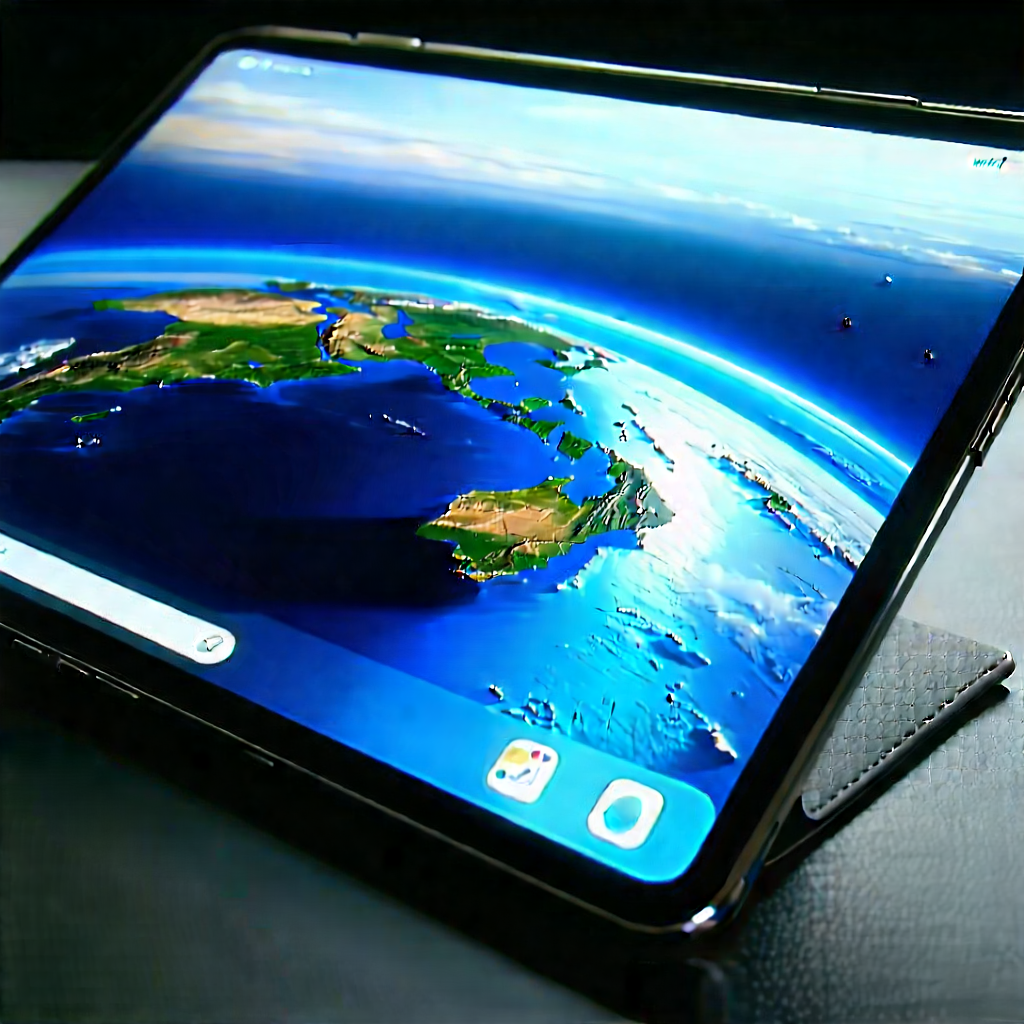 Tablet With (digital:1.13) Artwork With Large, Flat