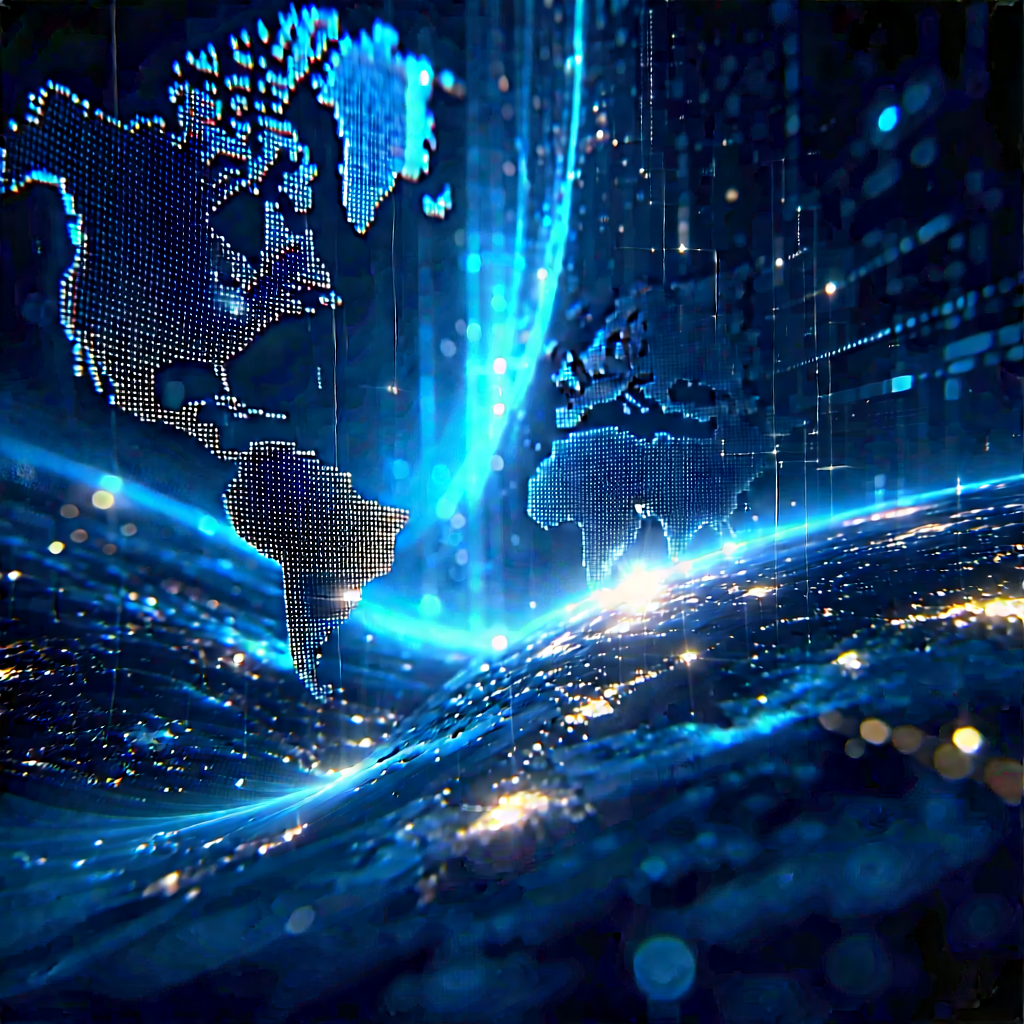 Digital Transformation Visualization With Blue White