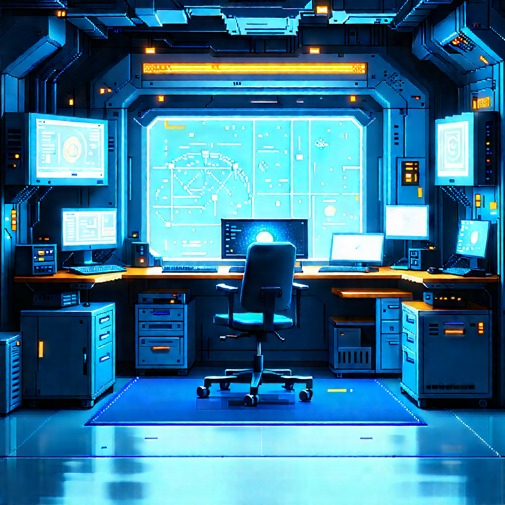 Futuristic Tech Startup Office With Image, There
