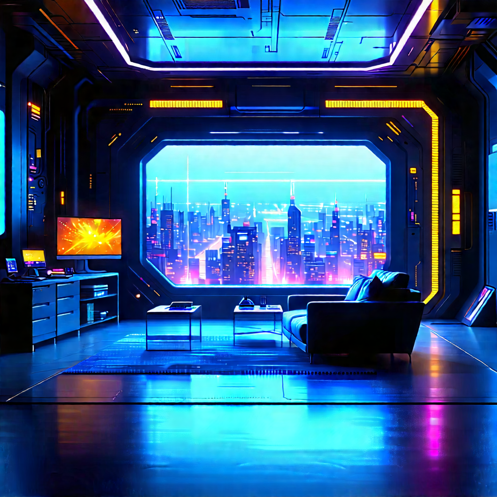 Futuristic Tech Startup Office With Image, There
