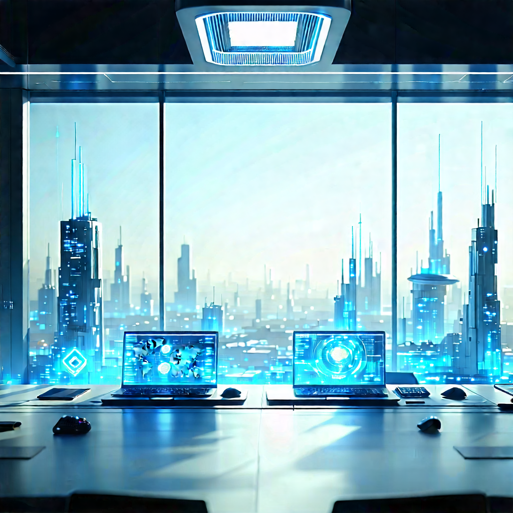 Futuristic Tech Startup Office With Image, There