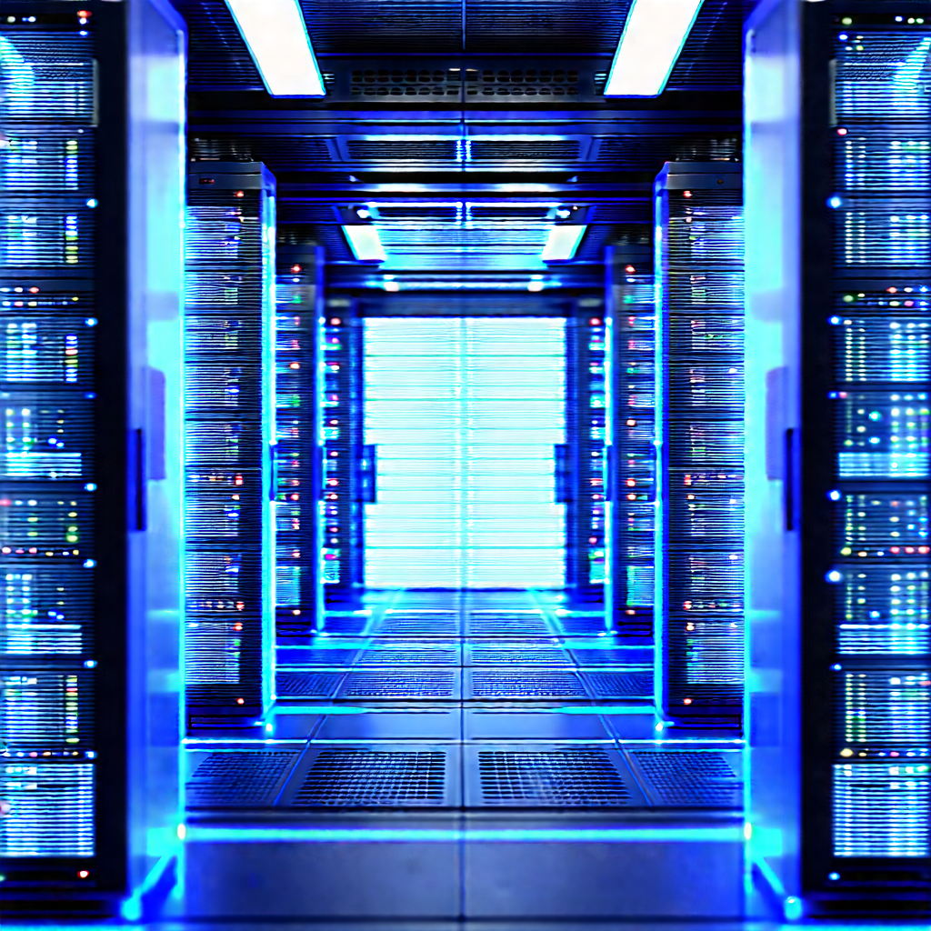 Futuristic Server Room With Image