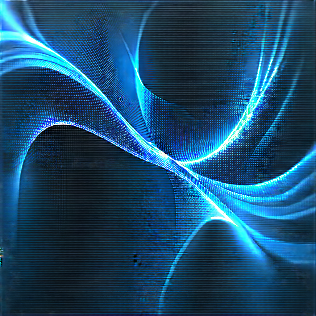 Quantum computer with blue light (glow:1.34)