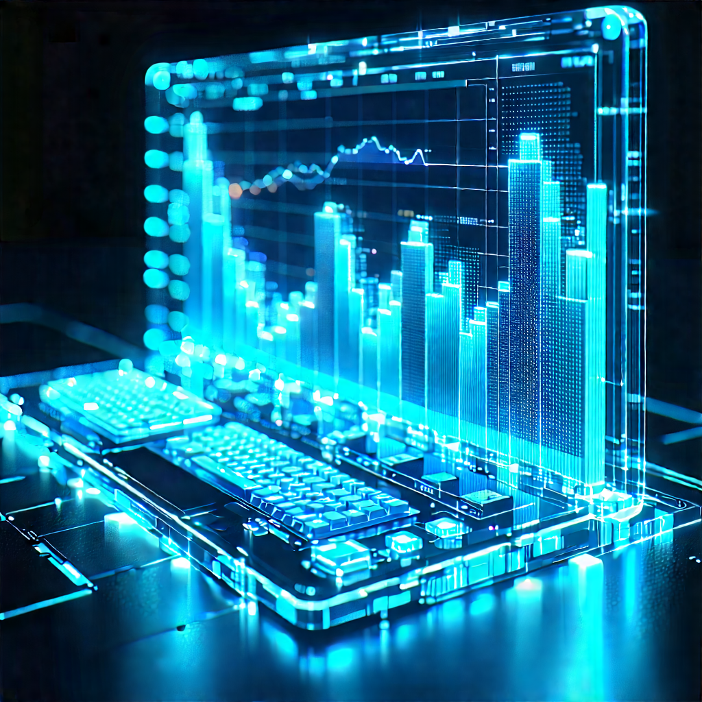 Financial Technology In Tech Office With Laptop Computer