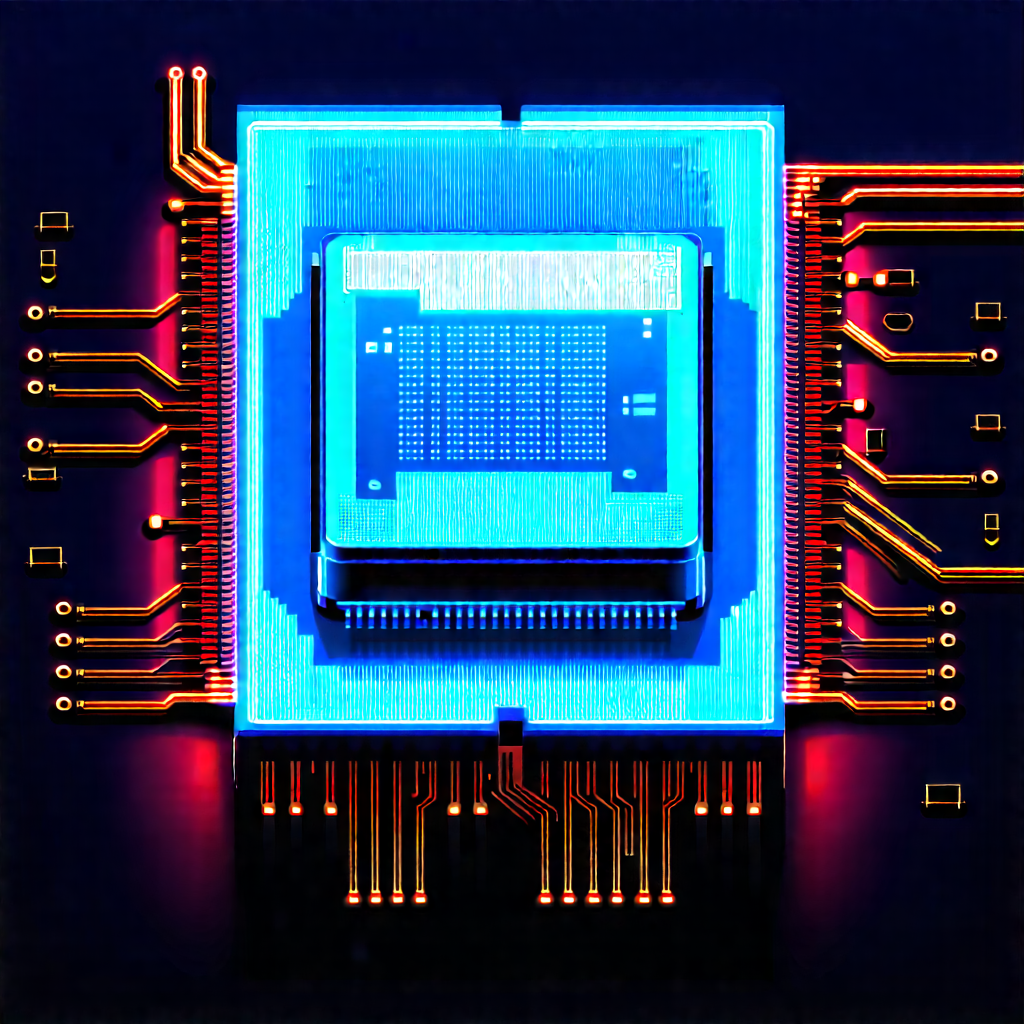 Microchip with neon accents