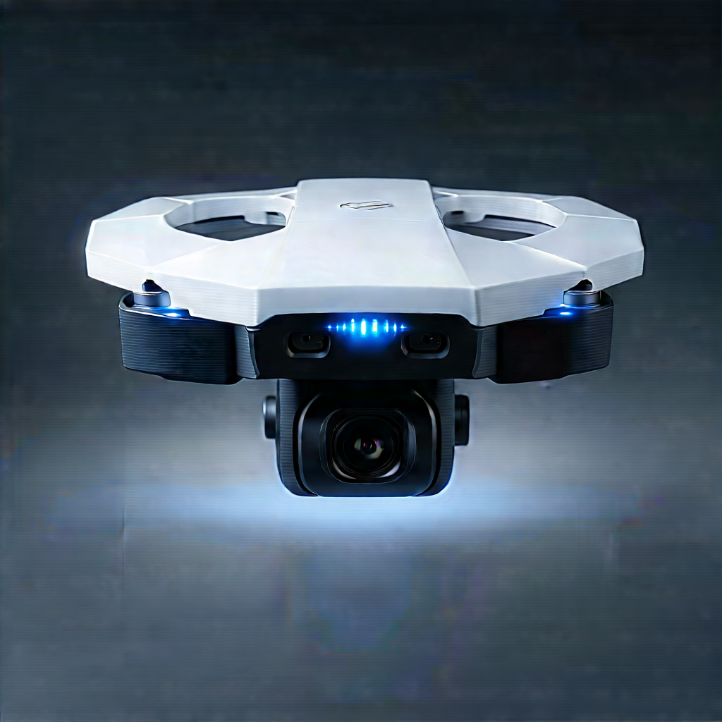 Drone With User Interface With White Drone