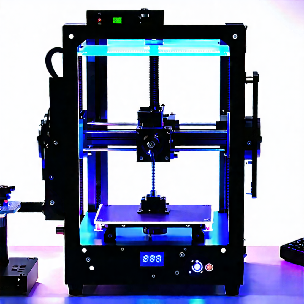 3d Printer With Neon Accents With Large, Blue,