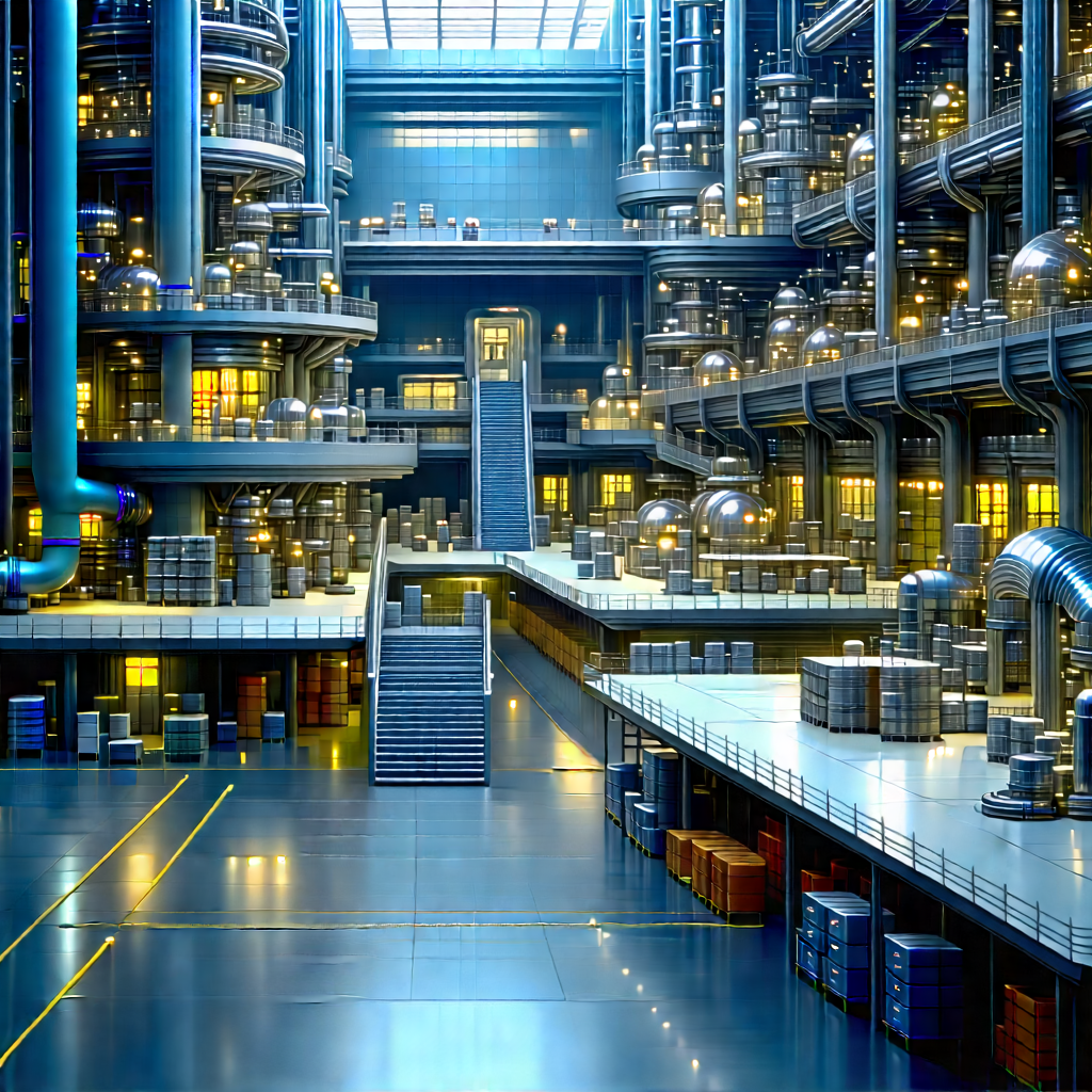 Financial Technology In Manufacturing Facility With Image, There