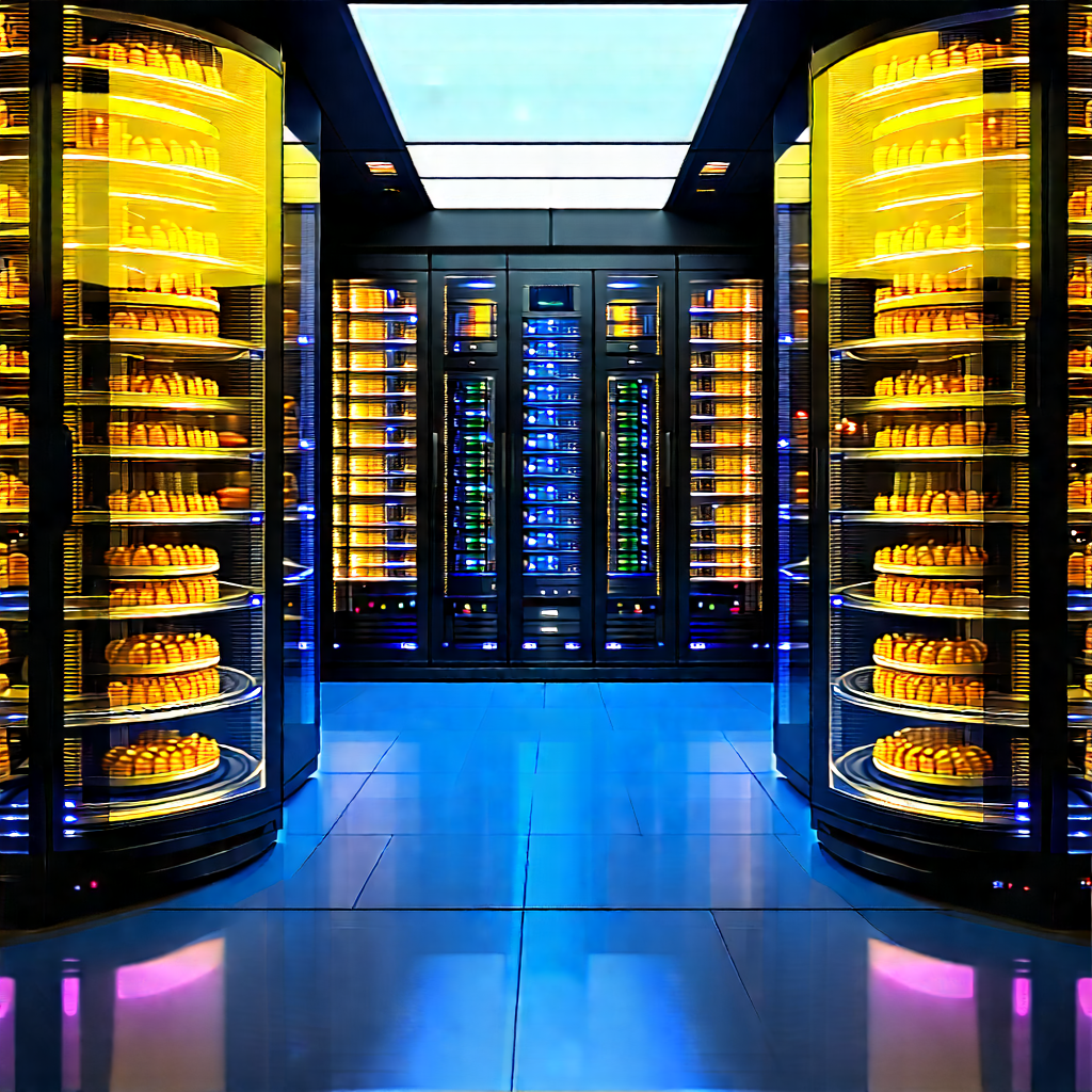 Futuristic Server Room With Large, Modern