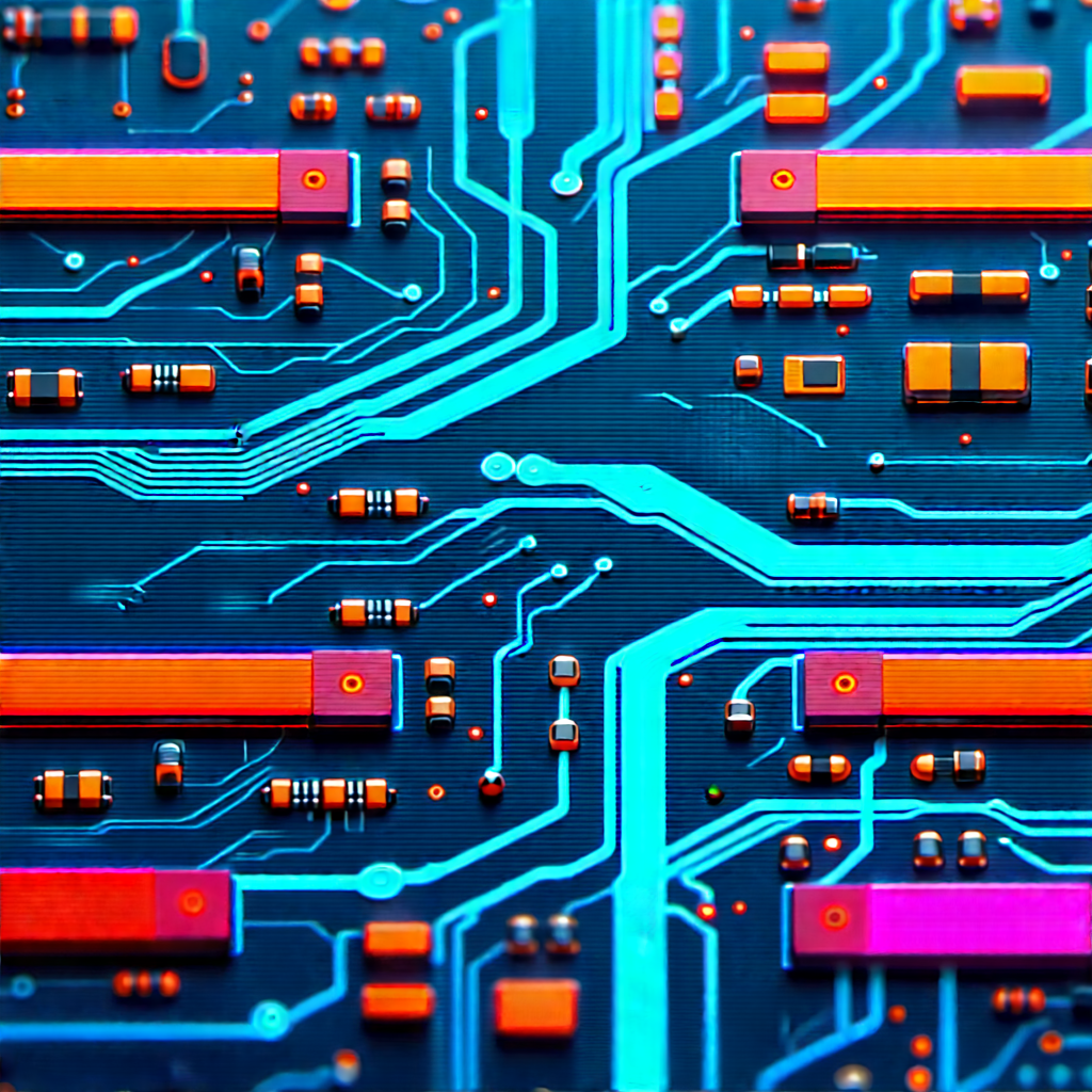 Circuit board with neon accents