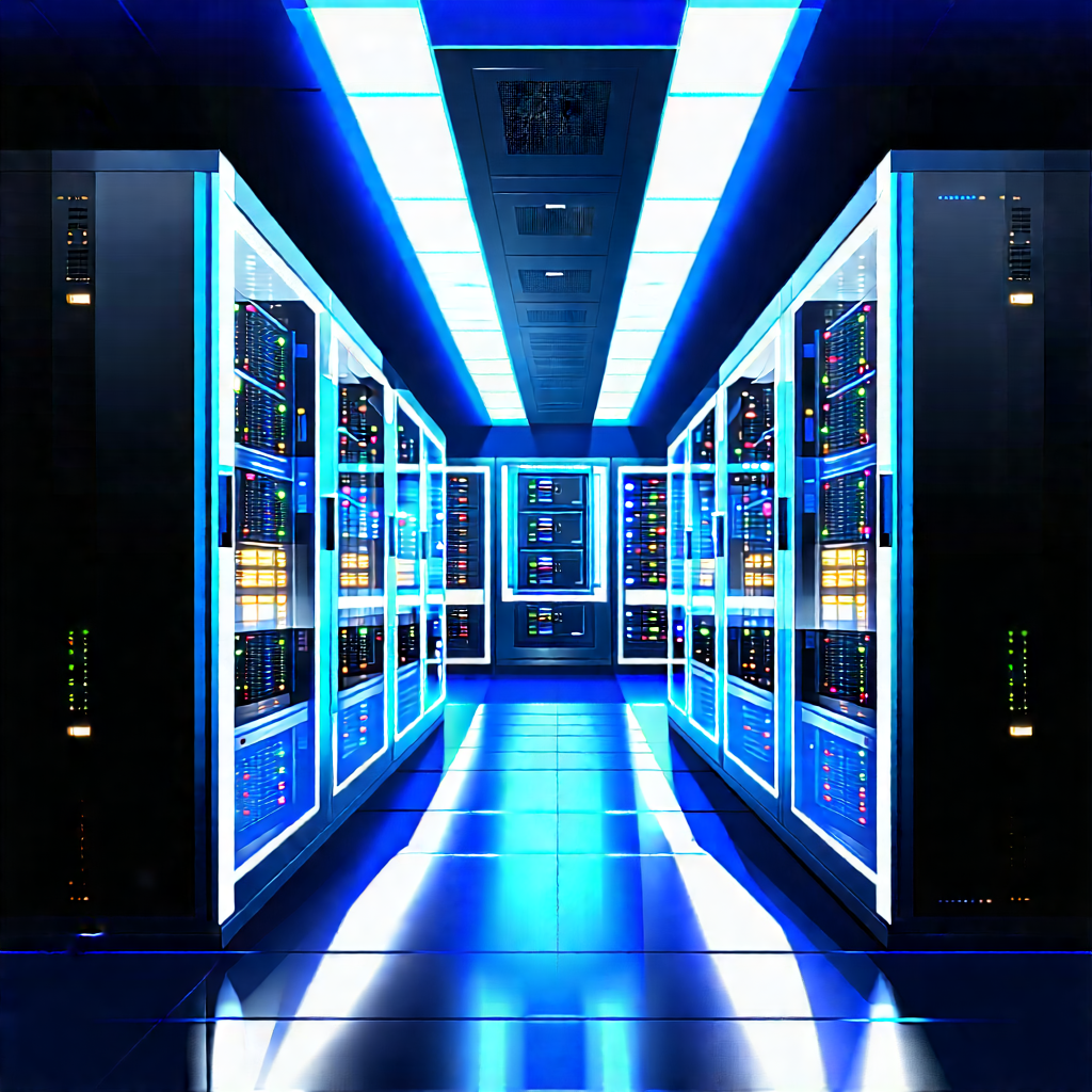 (futuristic:1.24) server room