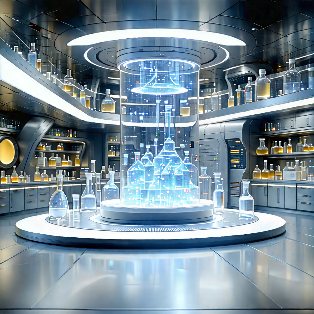 Futuristic Research Laboratory With Image, There