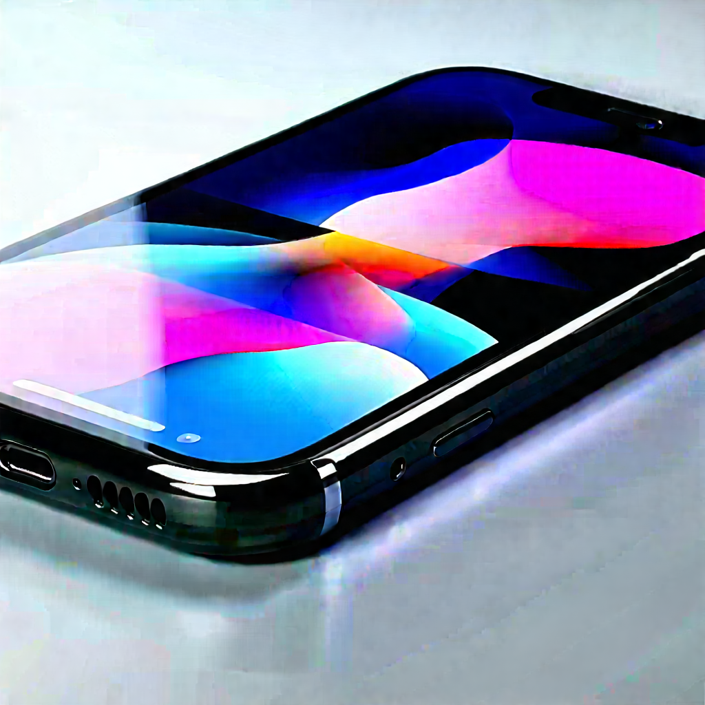 Smartphone with glowing screen