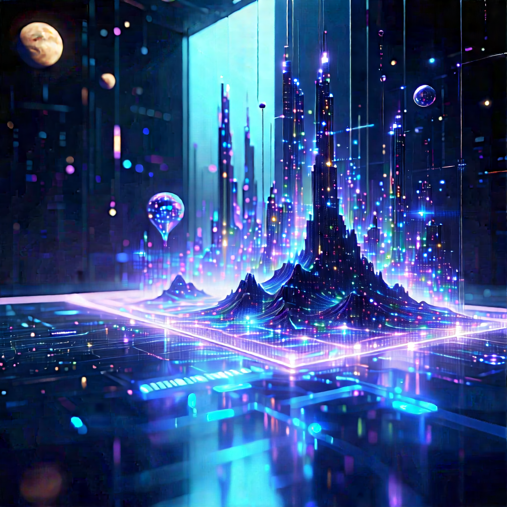 Futuristic Digital Workspace With Futuristic Scene,