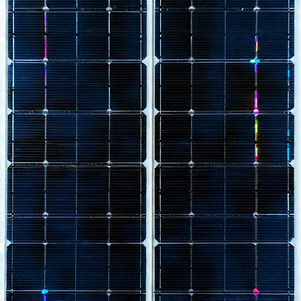 Solar Panel With Neon Accents With Large Solar