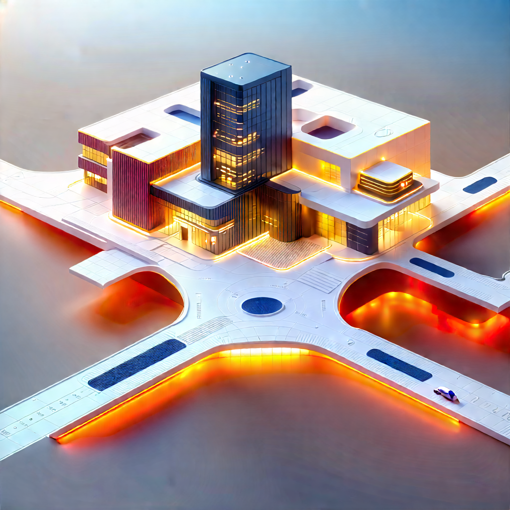 Futuristic Innovation Hub With Large Building