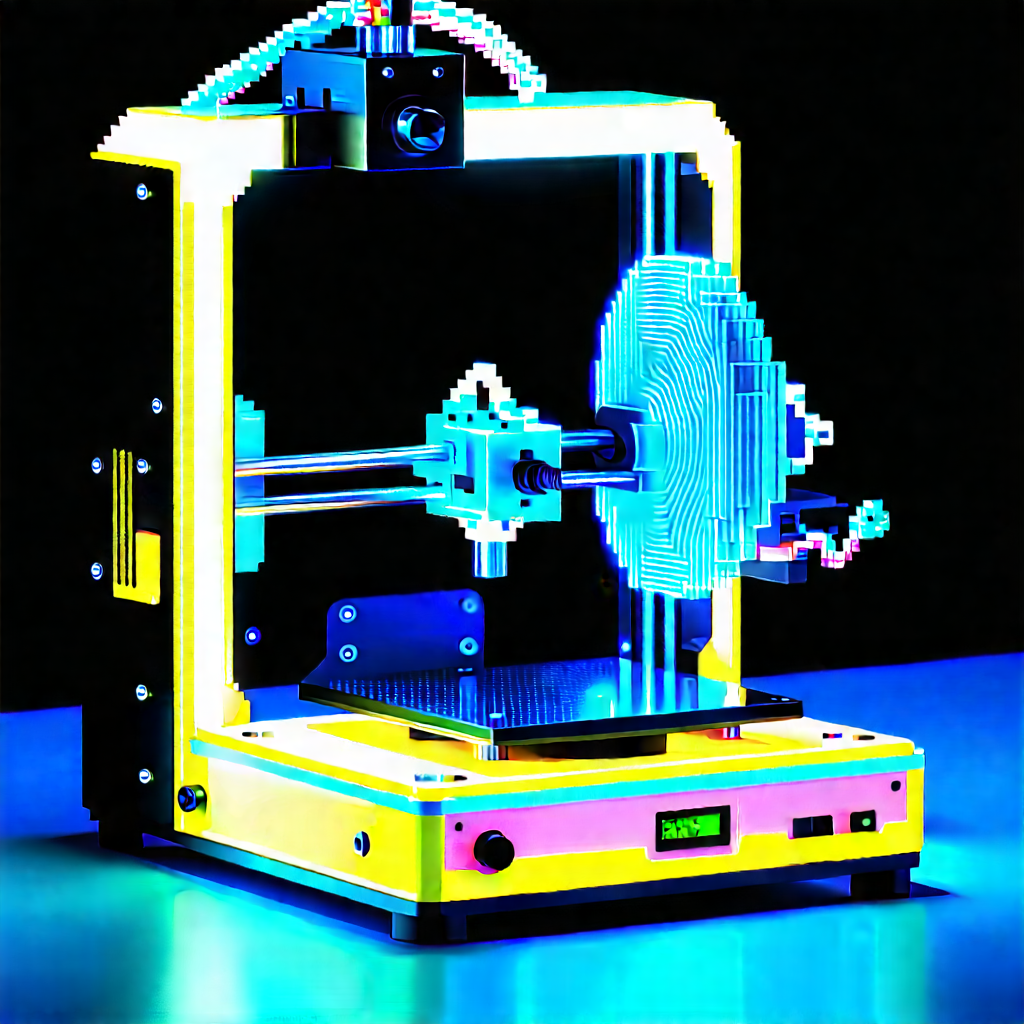 3d printer with neon accents