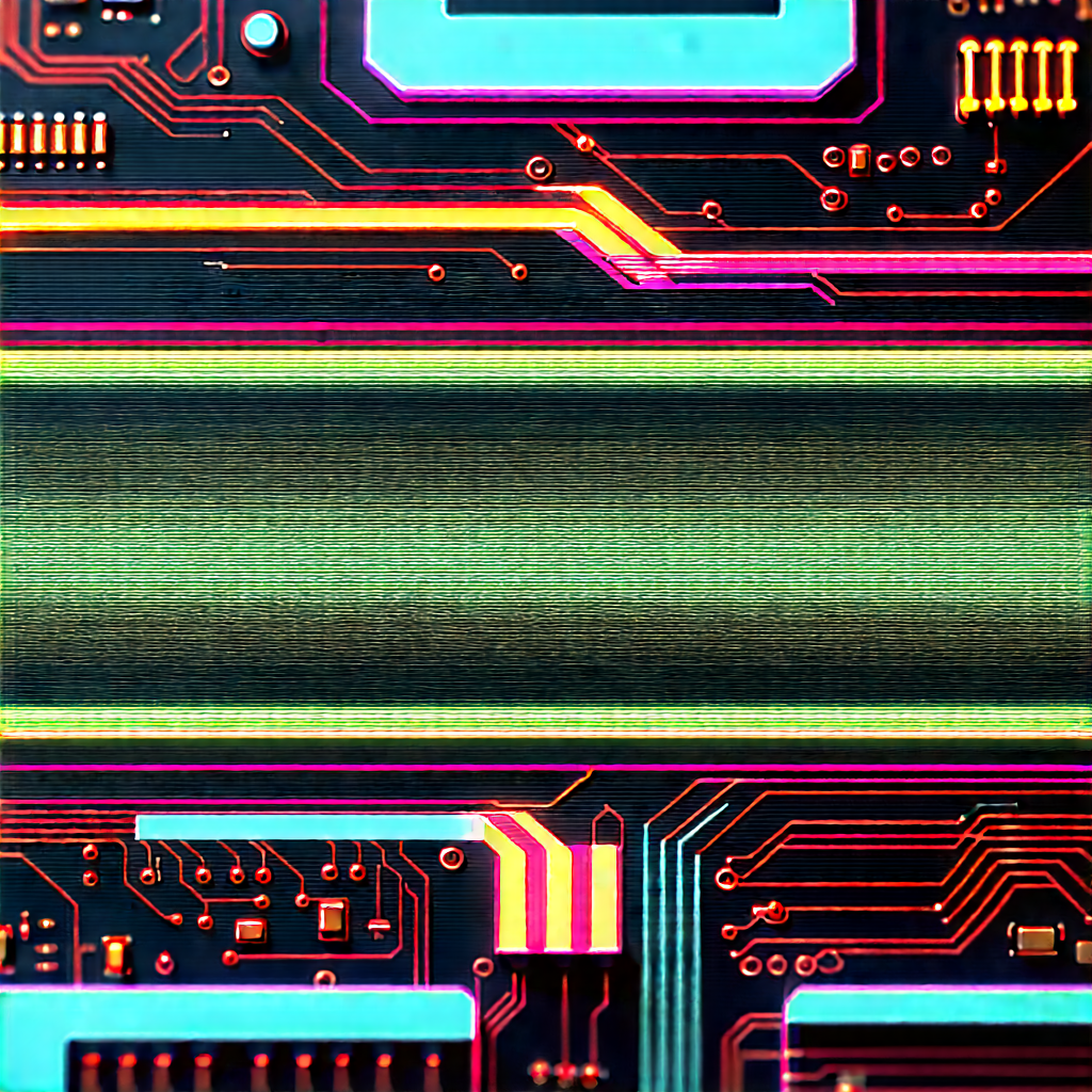 Circuit board with neon accents