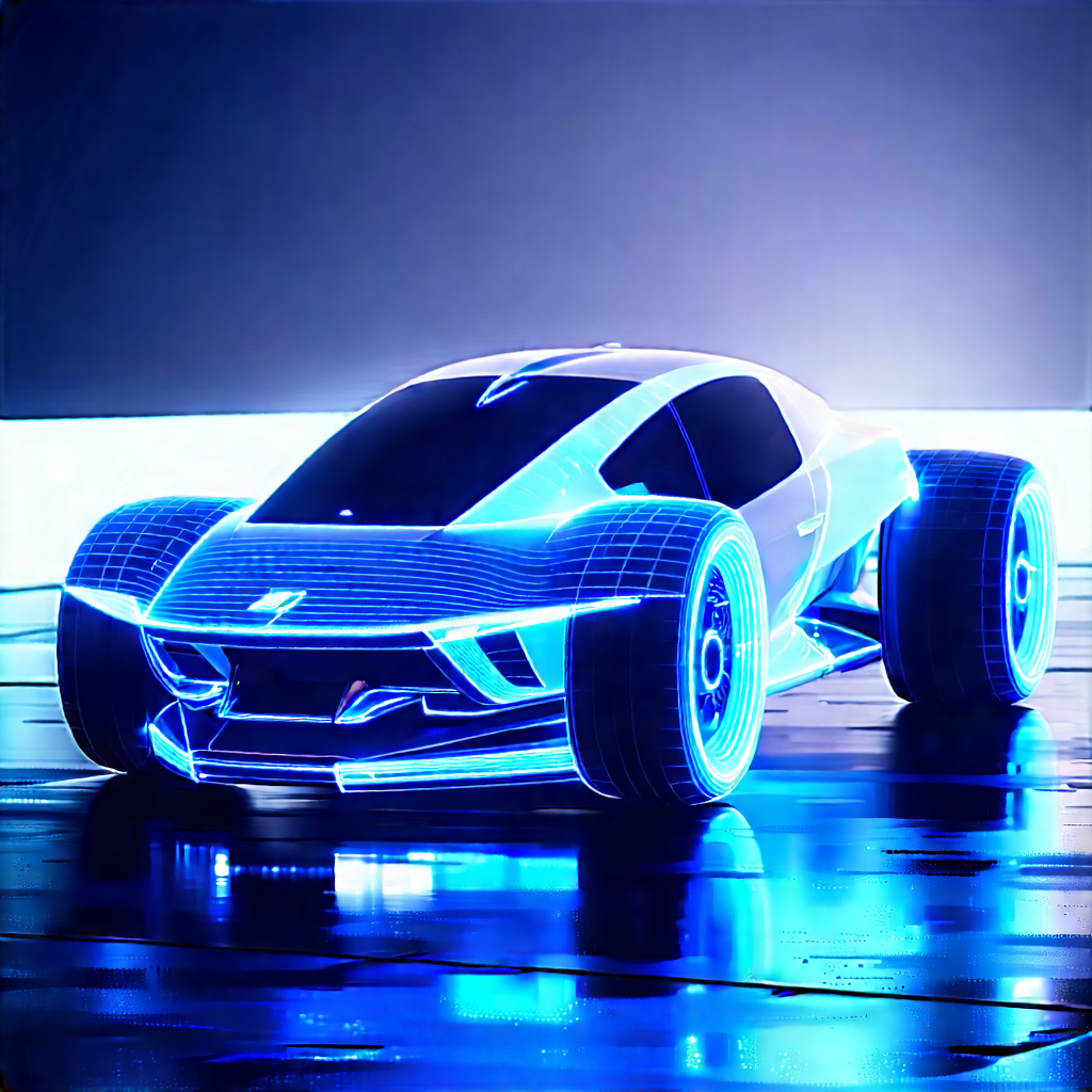 Innovative Electric Vehicle Design With Futuristic Blue