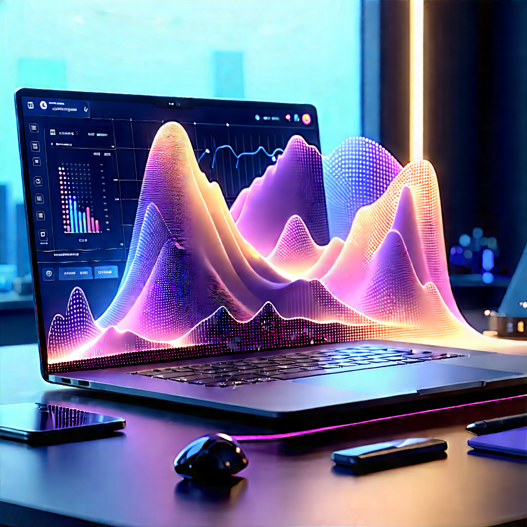 Laptop with data visualization