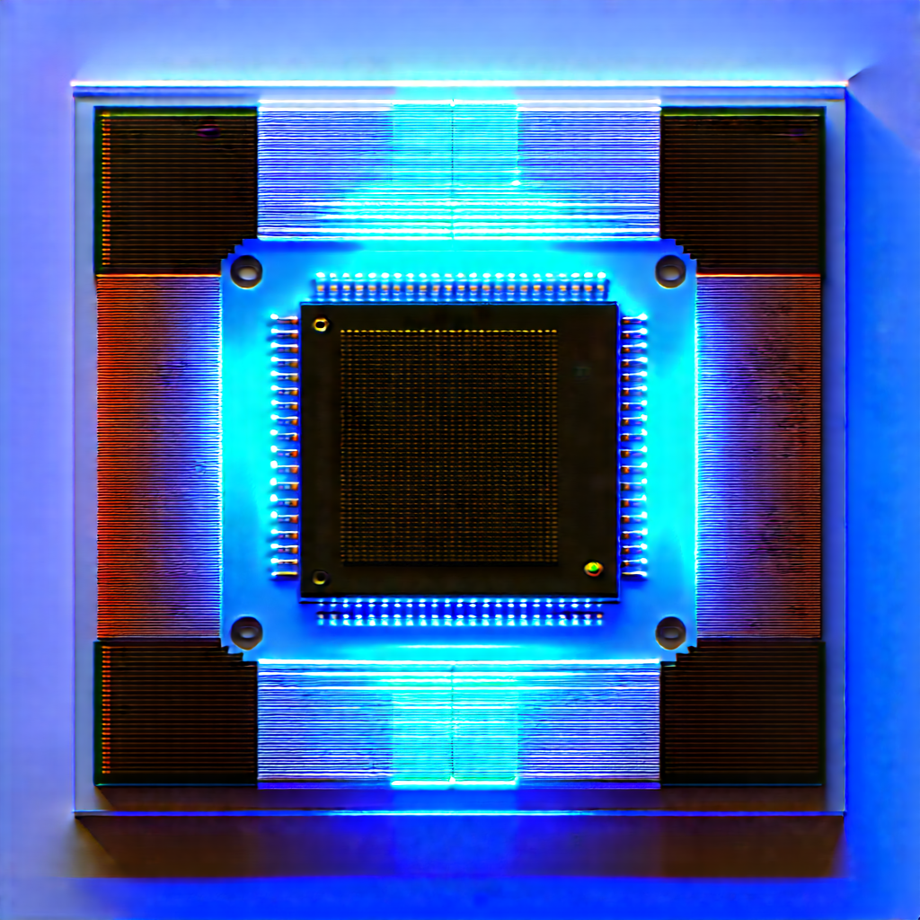 Microchip With Blue Light (glow:1.34) With Blue Light