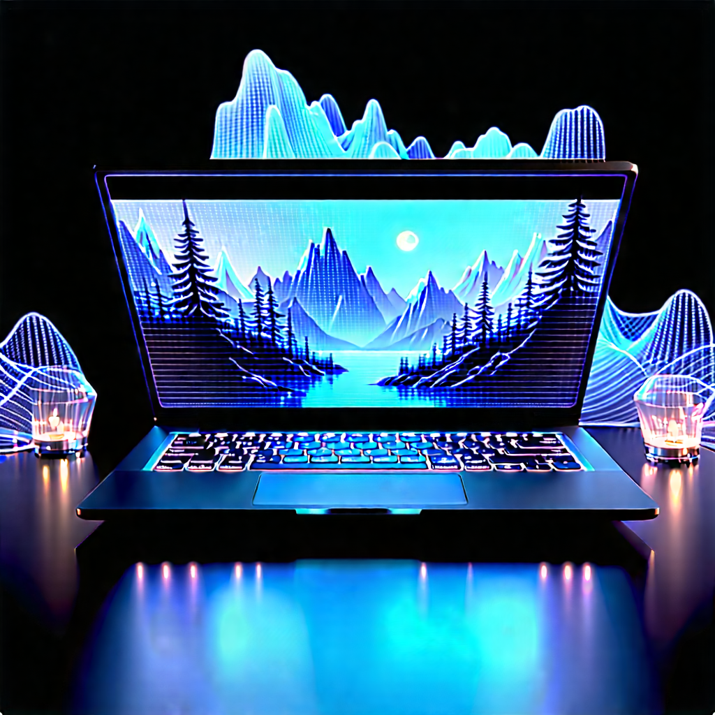 Laptop With Holographic Display With Laptop Computer