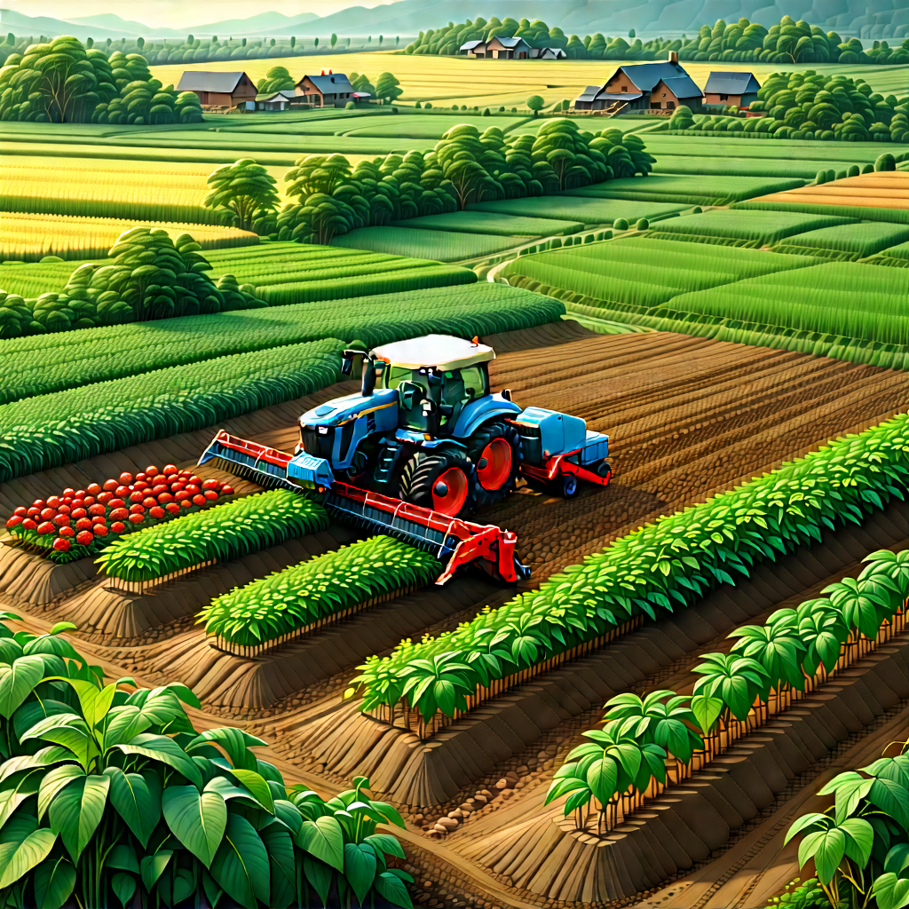 Agricultural Technology In Field Deployment With Painting Blue