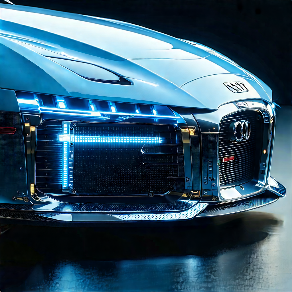 Automotive Technology In (design:1.14) Studio With Futuristic Blue