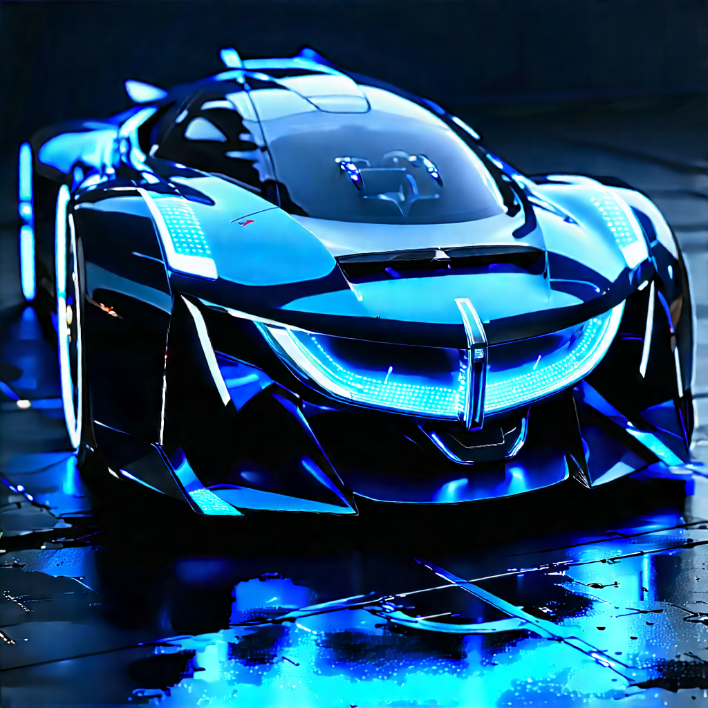 Innovative Electric Vehicle Design With Futuristic Blue