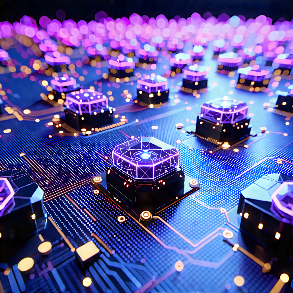 Close-up Of Sensor Array With Futuristic Cityscape
