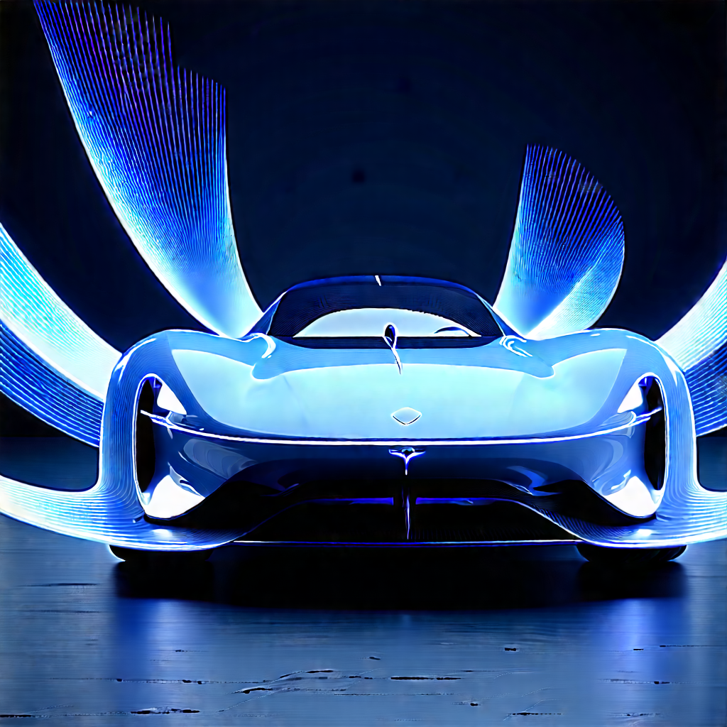 Innovative Electric Vehicle Design With Sleek Blue